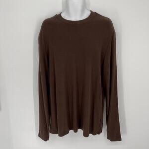 Cotton Citizen NEW Men's Hendrix Crew Shirt Long Sleeves Size XL *FLAW* Espresso